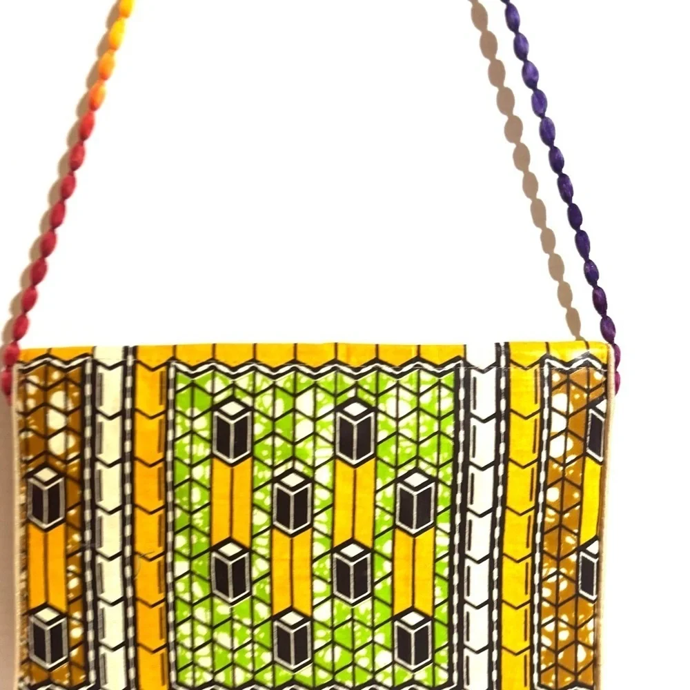 Handmade Ankara African print shoulder clutch bag